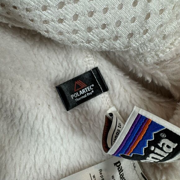 Patagonia Girls XL 14 Ivory Re-Tool Snap T Fleece Pullover Polartec Jacket - Picture 8 of 11